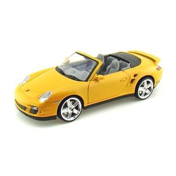 Play4Hours 1 by 18 Porsche 911 Turbo Convertible Diecast Car Model, Yellow PL1525361